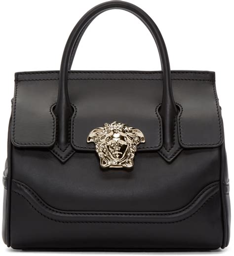 versace black leather bag|authentic Versace purses.